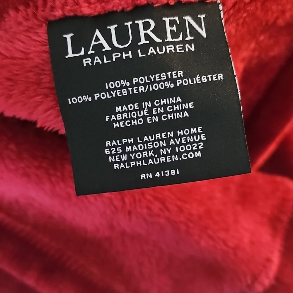 Ralph Lauren Red MicrominkQueen Blanket